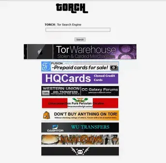 Search engine interface on a dark background
